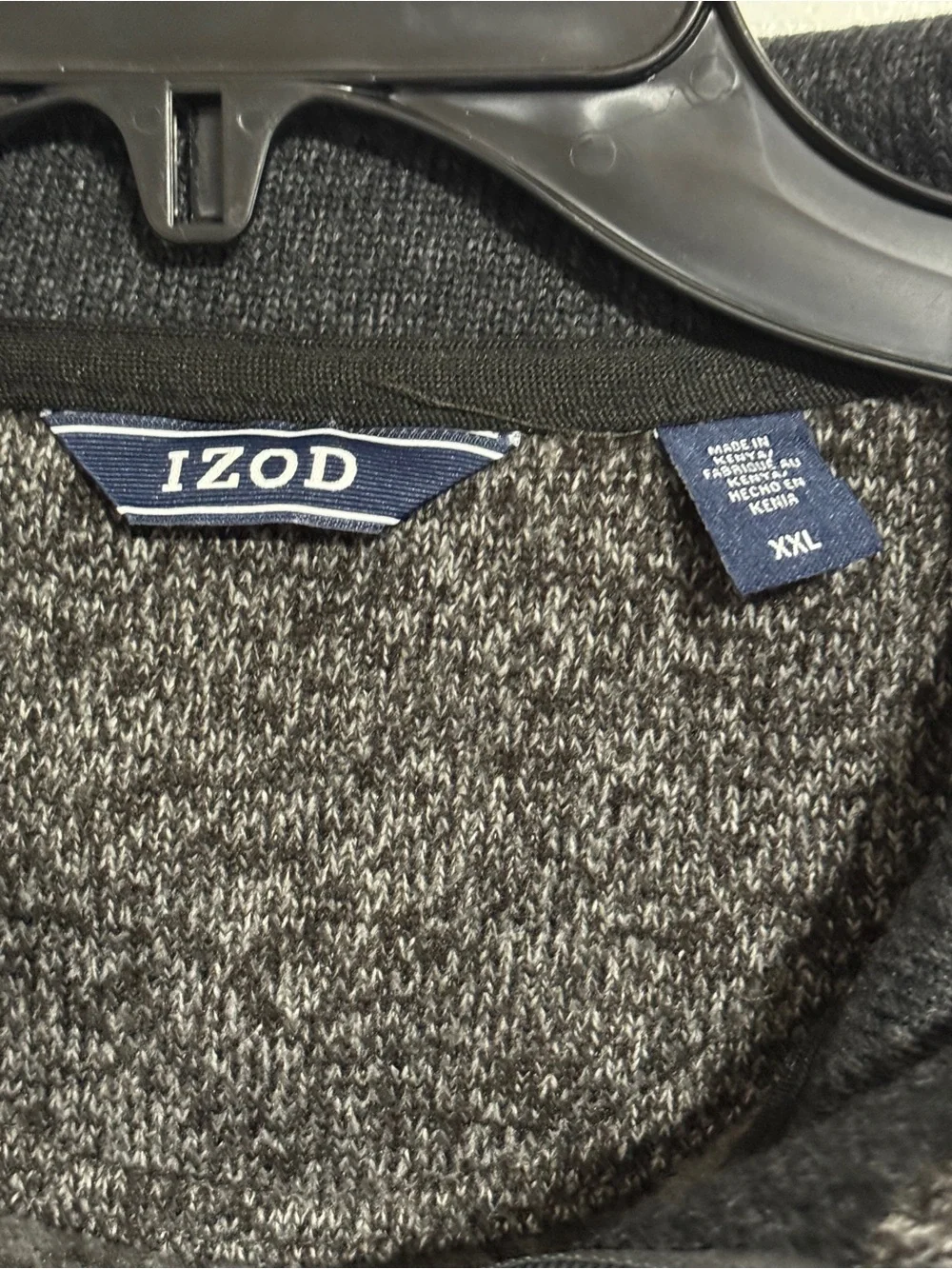 Izod Men's Dark Heather Charcoal Half-Zip Sweater